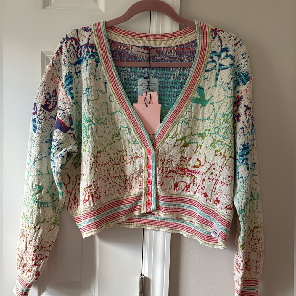Aldo Martins Kyoto Reversible Cardigan Ivory Multi - Picture 6 of 13